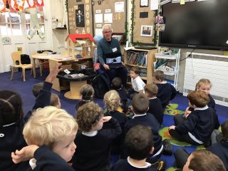 This week we had a special visitor. Mike, an astrophysicist came to talk to us about the moon.